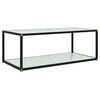 Image de Table basse Blanc 100x50x35 cm Verre trempé