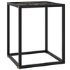 Image de Table Basse Table d'Appoint Table de Canapé Meuble de Salon Bout de Canapé Salle de Séjour Meubles Noir avec Verre Marbre Noir 40x40x50 cm