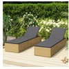 Image de Chaise longue L. 198 cm en resine tressee H. 30 cm marron non pliable