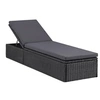 Image de Chaise longue noir en resine tressee H. 30 cm L. 198 cm non empilable non pliable