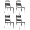 Image de Lot de 4 chaise exterieur empilable non pliable en acier H. 84 cm gris
