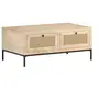 Image de Table basse 90x50x37 cm Bois de manguier et canne naturelle