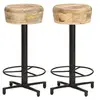 Image de Tabourets de bar lot de 2 66 cm bois de manguier massif