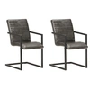 Image de Lot de 2 chaise en fer non pliable H. 91 cm interieur gris