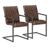 Image de Lot de 2 chaise en fer non pliable H. 91 cm interieur marron
