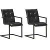 Image de Lot de 2 chaise en acier non pliable interieur H. 91 cm noir