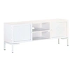 Image de Meuble TV Blanc 115x30x46 cm Bois massif de manguier