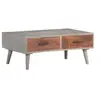 Image de Table basse Gris 100x60x40 cm Bois massif de manguier brut