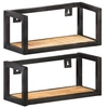 Image de Etagères murales 2 pcs 40 cm Bois de manguier brut