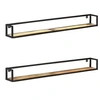 Image de Wandschappen 2 st 160 cm massief gerecycled hout320677