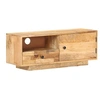 Image de Meuble TV Armoire Basse Meuble Divertissement avec 1 Porte et 1 Tiroir et 1 Etagère Salon Maison Intérieur 90x30x35 cm Bois Massif de Manguier