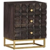 Image de Table de chevet Noir 40x30x50 cm Bois de manguier massif320813