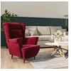 Image de Fauteuil rouge bordeaux velours
