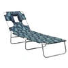 Image de Chaise longue pliable coussin de tête Acier Motif de feuilles
