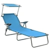 Image de Chaise longue avec auvent acier bleu310336