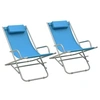 Image de Chaises à bascule lot de 2 Acier Bleu