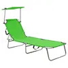 Image de Chaise longue pliable avec auvent vert aluminium310361