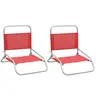 Image de Lot de 2 chaise exterieur pliable H. 58 cm en acier rouge