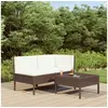 Image de Salon de jardin modulable resine tressee beige 3 pieces 69 x 60 x 69 3 personnes