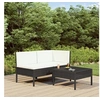 Image de Salon de jardin modulable resine tressee noir 3 pieces 69 x 60 x 69 2 personnes
