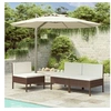 Image de Lot de 3 chaise H. 69 cm empilable non pliable en resine tressee exterieur marron
