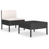 Image de Salon de jardin modulable resine tressee noir 2 pieces x 57 x 69 1 personnes
