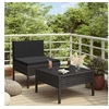Image de Salon de jardin modulable resine tressee noir 2 pieces 69 x 60 x 69 cm 1 personnes