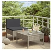 Image de Salon de jardin modulable resine tressee gris 2 pieces 69 x 60 x 69 2 personnes