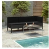 Image de Salon de jardin modulable resine tressee noir 3 pieces 69 x 69 x 69 3 personnes