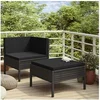 Image de Salon de jardin 2 pcs avec coussins Résine tressée Noir