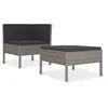 Image de Salon de jardin 2 pcs avec coussins Résine tressée Gris