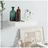 Image de Etagère murale flottante Blanc brillant 23x23,5x3,8 cm MDF
