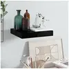 Image de Etagère murale flottante Noir brillant 23x23,5x3,8 cm MDF