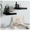Image de Etagère murale flottante 2 pcs Noir brillant 23x23,5x3,8 cm MDF