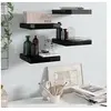 Image de Wandschappen zwevend 4 st 23x23,5x3,8 cm MDF hoogglans zwart323762