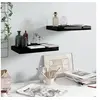 Image de Wandschappen zwevend 2 st 40x23x3,8 cm MDF hoogglans zwart323764