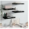 Image de Wandschappen zwevend 4 st 40x23x3,8 cm MDF hoogglans zwart323765