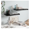 Image de Etagère murale flottante 2 pcs Noir brillant 50x23x3,8 cm MDF