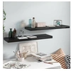 Image de Etagère murale flottante 2 pcs Noir brillant 80x23,5x3,8 cm MDF