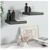 Image de Etagère murale flottante 2 pcs Gris brillant 23x23,5x3,8 cm MDF