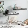 Image de Etagère murale flottante 2 pcs Gris brillant 50x23x3,8 cm MDF