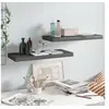 Image de Etagère murale flottante 2 pcs Gris brillant 60x23,5x3,8 cm MDF
