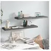 Image de Wandschappen zwevend 2 st 90x23,5x3,8 cm MDF hoogglans grijs323797