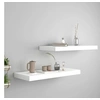 Image de Etagères murales flottantes 2 pcs blanc 60x23,5x3,8 cm MDF