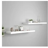 Image de Etagères murales flottantes 2 pcs blanc 90x23,5x3,8 cm MDF