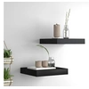 Image de Etagères murales flottantes 2 pcs noir 23x23,5x3,8 cm MDF