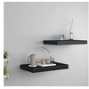 Image de Etagères murales flottantes 2 pcs noir 40x23x3,8 cm MDF