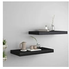 Image de Etagères murales flottantes 2 pcs noir 50x23x3,8 cm MDF