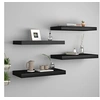 Image de Etagères murales flottantes 4 pcs noir 50x23x3,8 cm MDF