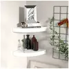 Image de Hoekschappen zwevend 2 st 25x25x3,8 cm MDF hoogglans wit323887